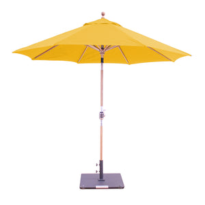 9' Teak Outdoor Market Umbrella with Auto Tilt