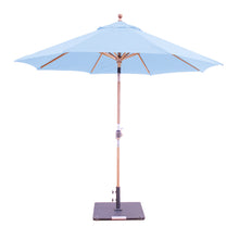 9' Teak Outdoor Market Umbrella with Auto Tilt