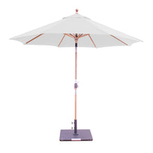 9' Teak Outdoor Market Umbrella with Auto Tilt