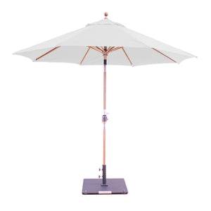 9' Teak Outdoor Market Umbrella with Auto Tilt