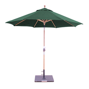 9' Teak Outdoor Market Umbrella with Auto Tilt