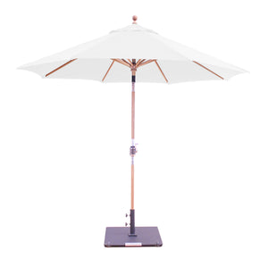 9' Teak Outdoor Market Umbrella with Auto Tilt