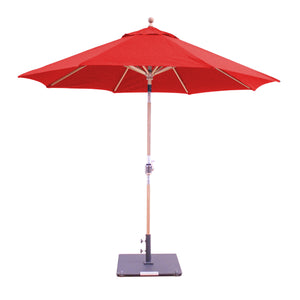 9' Teak Outdoor Market Umbrella with Auto Tilt