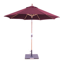 9' Teak Outdoor Market Umbrella with Auto Tilt