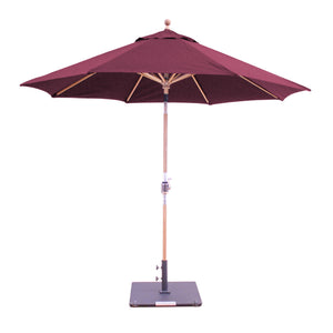 9' Teak Outdoor Market Umbrella with Auto Tilt