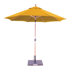 Galtech 537TK 9' Teak Outdoor Market Umbrella with Auto Tilt