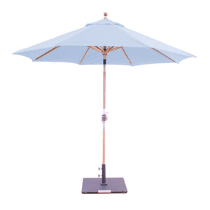 9' Teak Outdoor Market Umbrella with Auto Tilt