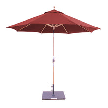 9' Teak Outdoor Market Umbrella with Auto Tilt