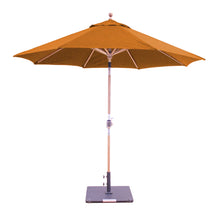 9' Teak Outdoor Market Umbrella with Auto Tilt