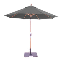 9' Teak Outdoor Market Umbrella with Auto Tilt