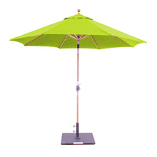 9' Teak Outdoor Market Umbrella with Auto Tilt