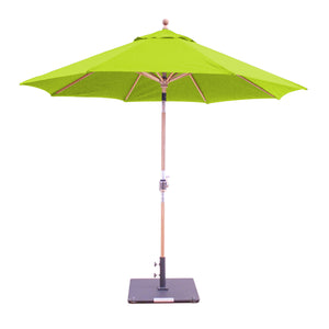 9' Teak Outdoor Market Umbrella with Auto Tilt