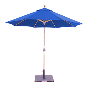 9' Teak Outdoor Market Umbrella with Auto Tilt