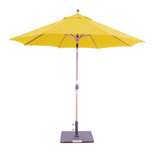 9' Teak Outdoor Market Umbrella with Auto Tilt