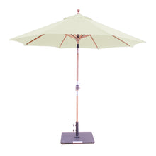 9' Teak Outdoor Market Umbrella with Auto Tilt