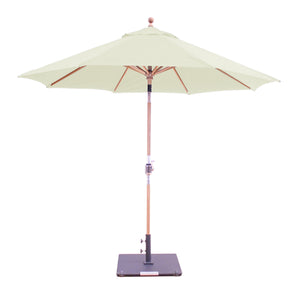 9' Teak Outdoor Market Umbrella with Auto Tilt