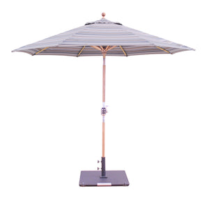 9' Teak Outdoor Market Umbrella with Auto Tilt