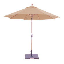 9' Teak Outdoor Market Umbrella with Auto Tilt