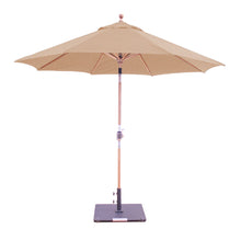 Galtech 537TK 9' Teak Outdoor Market Umbrella with Auto Tilt