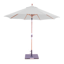 9' Teak Outdoor Market Umbrella with Auto Tilt