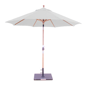 9' Teak Outdoor Market Umbrella with Auto Tilt