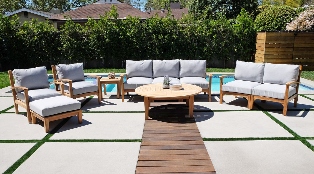 7 pc Huntington Teak Deep Seating Sofa Set with 48