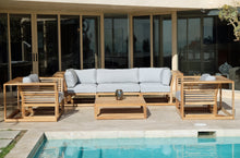 5pc Laguna Teak Sofa Deep Seating Group with Coffee Table. Sunbrella Cushion