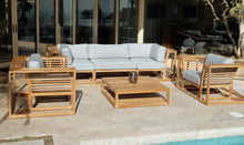 5pc Laguna Teak Sofa Deep Seating Group with Coffee Table. Sunbrella Cushion