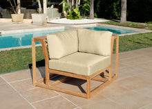Laguna Teak Outdoor Corner Chair. Sunbrella Cushion
