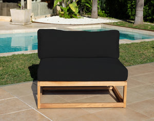 Laguna Teak Outdoor Small Armless Chair. Sunbrella Cushion