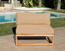 Laguna Teak Outdoor Small Armless Chair. Sunbrella Cushion