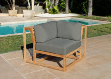 Laguna Teak Outdoor Corner Chair. Sunbrella Cushion