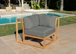 Laguna Teak Outdoor Corner Chair. Sunbrella Cushion