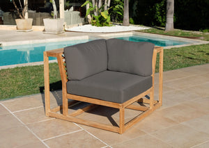 Laguna Teak Outdoor Corner Chair. Sunbrella Cushion