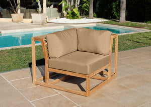 Laguna Teak Outdoor Corner Chair. Sunbrella Cushion