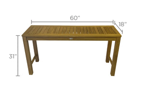 Teak 60" Outdoor Console Table