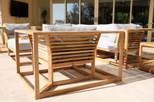 5pc Laguna Teak Loveseat Deep Seating Group with Coffee Table. Sunbrella Cushion