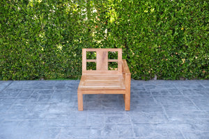 Newport Teak Outdoor Sofa. Sunbrella Cushion.