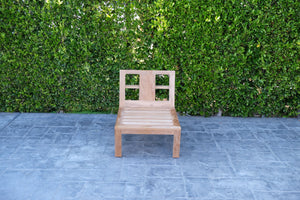 Newport Teak Outdoor Sofa. Sunbrella Cushion.