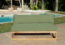 Laguna Teak Outdoor Large Armless Chair. Sunbrella Cushion