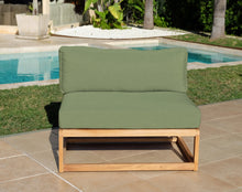 Laguna Teak Outdoor Small Armless Chair. Sunbrella Cushion