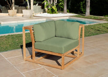 Laguna Teak Outdoor Corner Chair. Sunbrella Cushion