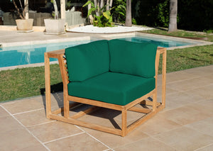 Laguna Teak Outdoor Corner Chair. Sunbrella Cushion
