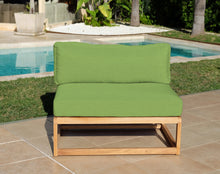 Laguna Teak Outdoor Small Armless Chair. Sunbrella Cushion