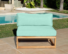 Laguna Teak Outdoor Small Armless Chair. Sunbrella Cushion