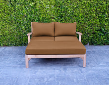 2 pc Huntington Teak Deep Seating Loveseat Daybed. Sunbrella Cushion.