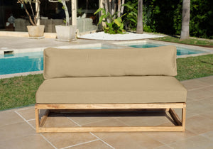 Laguna Teak Outdoor Large Armless Chair. Sunbrella Cushion