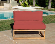 Laguna Teak Outdoor Small Armless Chair. Sunbrella Cushion