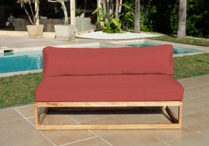 Laguna Teak Outdoor Large Armless Chair. Sunbrella Cushion