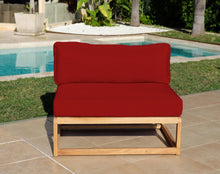 Laguna Teak Outdoor Small Armless Chair. Sunbrella Cushion